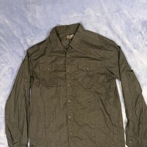 RetroFit green button up shirt men Size L